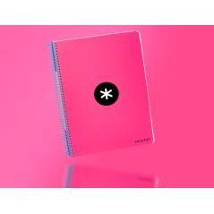 Cuaderno espiral liderpapel a4 micro antartik tapa dura 80h 100 gr cuadro 5mm sin bandas 4 taladros color rosa flúor - Imagen 11