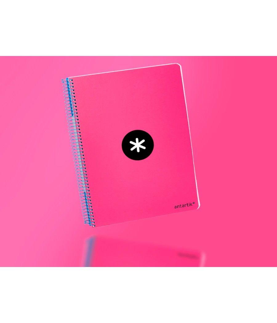 Cuaderno espiral liderpapel a4 micro antartik tapa dura 80h 100 gr cuadro 5mm sin bandas 4 taladros color rosa flúor - Imagen 11