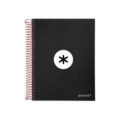 Cuaderno espiral liderpapel a5 micro antartik tapa forrada 120h 100g liso con bandas 6 taladros color negro - Imagen 3