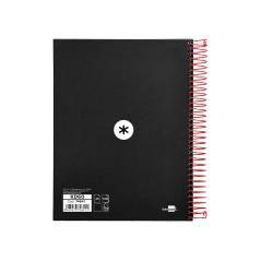 Cuaderno espiral liderpapel a5 micro antartik tapa forrada 120h 100g liso con bandas 6 taladros color negro - Imagen 4