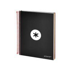 Cuaderno espiral liderpapel a5 micro antartik tapa forrada 120h 100g liso con bandas 6 taladros color negro - Imagen 5