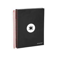 Cuaderno espiral liderpapel a5 micro antartik tapa forrada 120h 100g liso con bandas 6 taladros color negro - Imagen 6