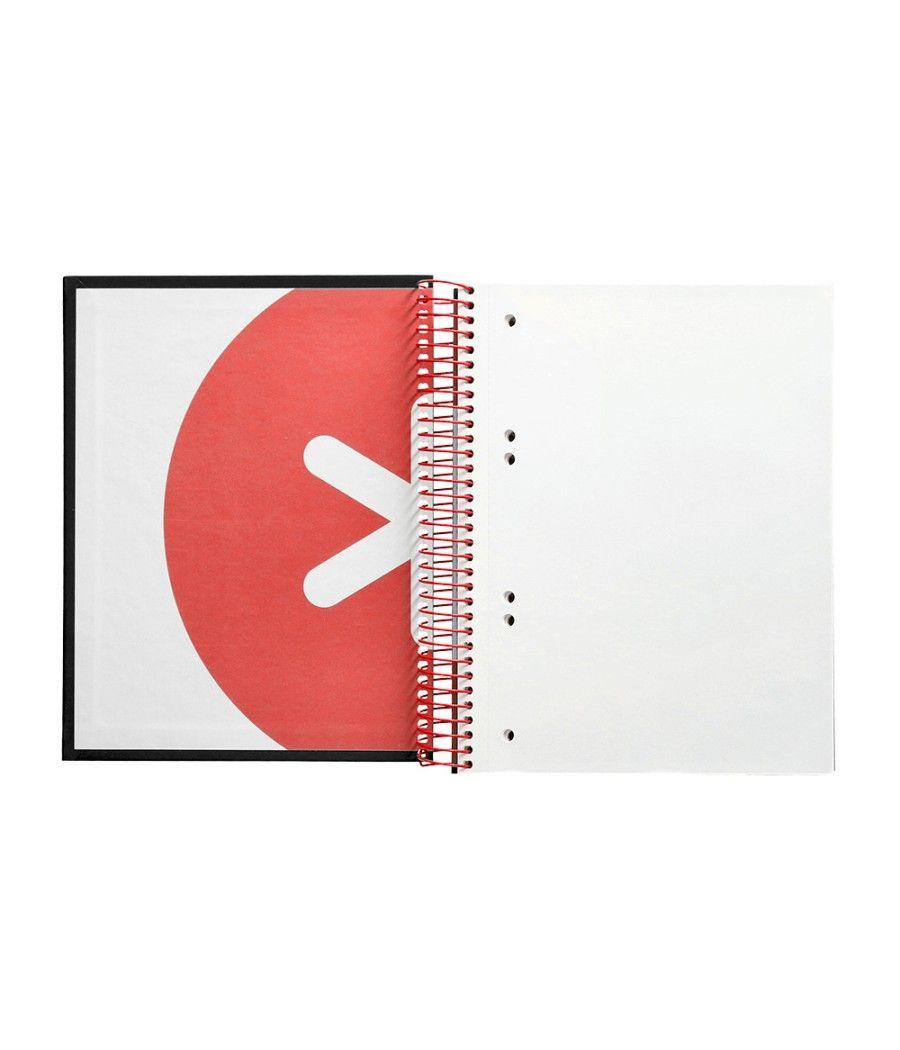 Cuaderno espiral liderpapel a5 micro antartik tapa forrada 120h 100g liso con bandas 6 taladros color negro - Imagen 8