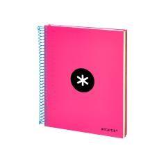 Cuaderno espiral liderpapel a5 micro antartik tapa forrada 120h 100 gr liso con bandas 6 taladros color rosa flúor - Imagen 5