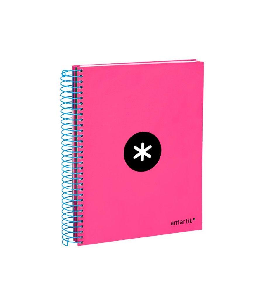 Cuaderno espiral liderpapel a5 micro antartik tapa forrada 120h 100 gr liso con bandas 6 taladros color rosa flúor - Imagen 6