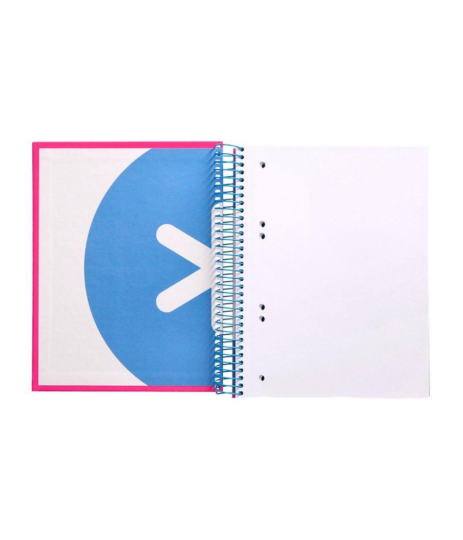 Cuaderno espiral liderpapel a5 micro antartik tapa forrada 120h 100 gr liso con bandas 6 taladros color rosa flúor - Imagen 8