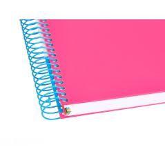 Cuaderno espiral liderpapel a5 micro antartik tapa forrada 120h 100 gr liso con bandas 6 taladros color rosa flúor - Imagen 9