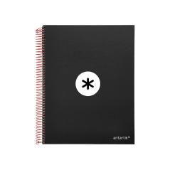 Cuaderno espiral liderpapel a4 micro antartik tapa forrada 120h 100 gr liso con bandas 4 taladros color negro - Imagen 3