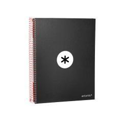 Cuaderno espiral liderpapel a4 micro antartik tapa forrada 120h 100 gr liso con bandas 4 taladros color negro - Imagen 6