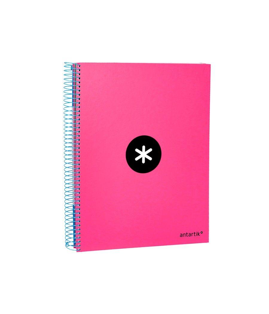 Cuaderno espiral liderpapel a4 micro antartik tapa forrada 120h 100 gr liso con bandas 4 taladros color rosa flúor - Imagen 6