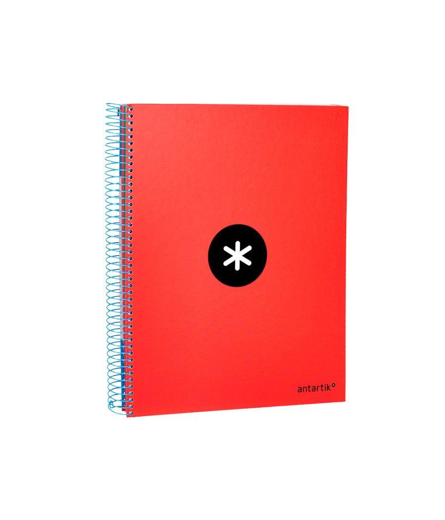 Cuaderno espiral liderpapel a4 micro antartik tapa forrada 120h 100 gr liso con bandas 4 taladros color rojo - Imagen 6