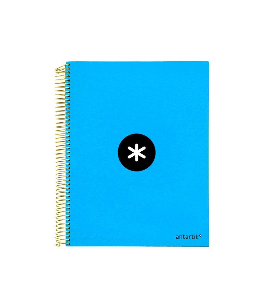 Cuaderno espiral liderpapel a4 micro antartik tapa forrada 120h 100 gr liso con bandas 4 taladros color azul - Imagen 3