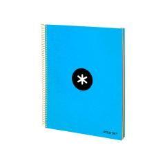 Cuaderno espiral liderpapel a4 micro antartik tapa forrada 120h 100 gr liso con bandas 4 taladros color azul - Imagen 5