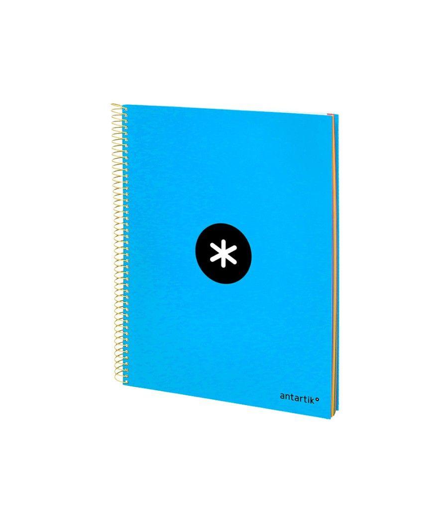 Cuaderno espiral liderpapel a4 micro antartik tapa forrada 120h 100 gr liso con bandas 4 taladros color azul - Imagen 5