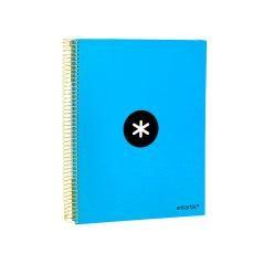 Cuaderno espiral liderpapel a4 micro antartik tapa forrada 120h 100 gr liso con bandas 4 taladros color azul - Imagen 6