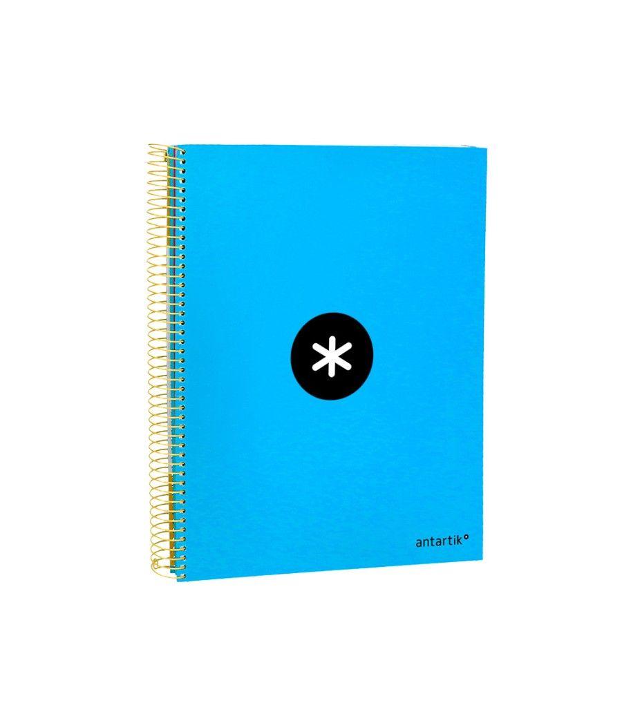 Cuaderno espiral liderpapel a4 micro antartik tapa forrada 120h 100 gr liso con bandas 4 taladros color azul - Imagen 6