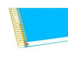 Cuaderno espiral liderpapel a4 micro antartik tapa forrada 120h 100 gr liso con bandas 4 taladros color azul - Imagen 9