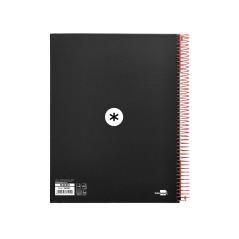 Cuaderno espiral liderpapel a4 micro antartik tapa forrada 120h 100 gr cuadro5mm 5 bandas 4 taladros color negro - Imagen 4