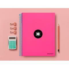 Cuaderno espiral liderpapel a4 micro antartik tapa forrada 120h 100 gr cuadro5mm 5 bandas 4 taladros color rosa - Imagen 11