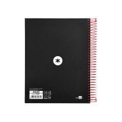 Cuaderno espiral liderpapel a5 micro antartik tapa forrada 120h 100 gr horizontal 5 bandas 6 taladros color negro - Imagen 4