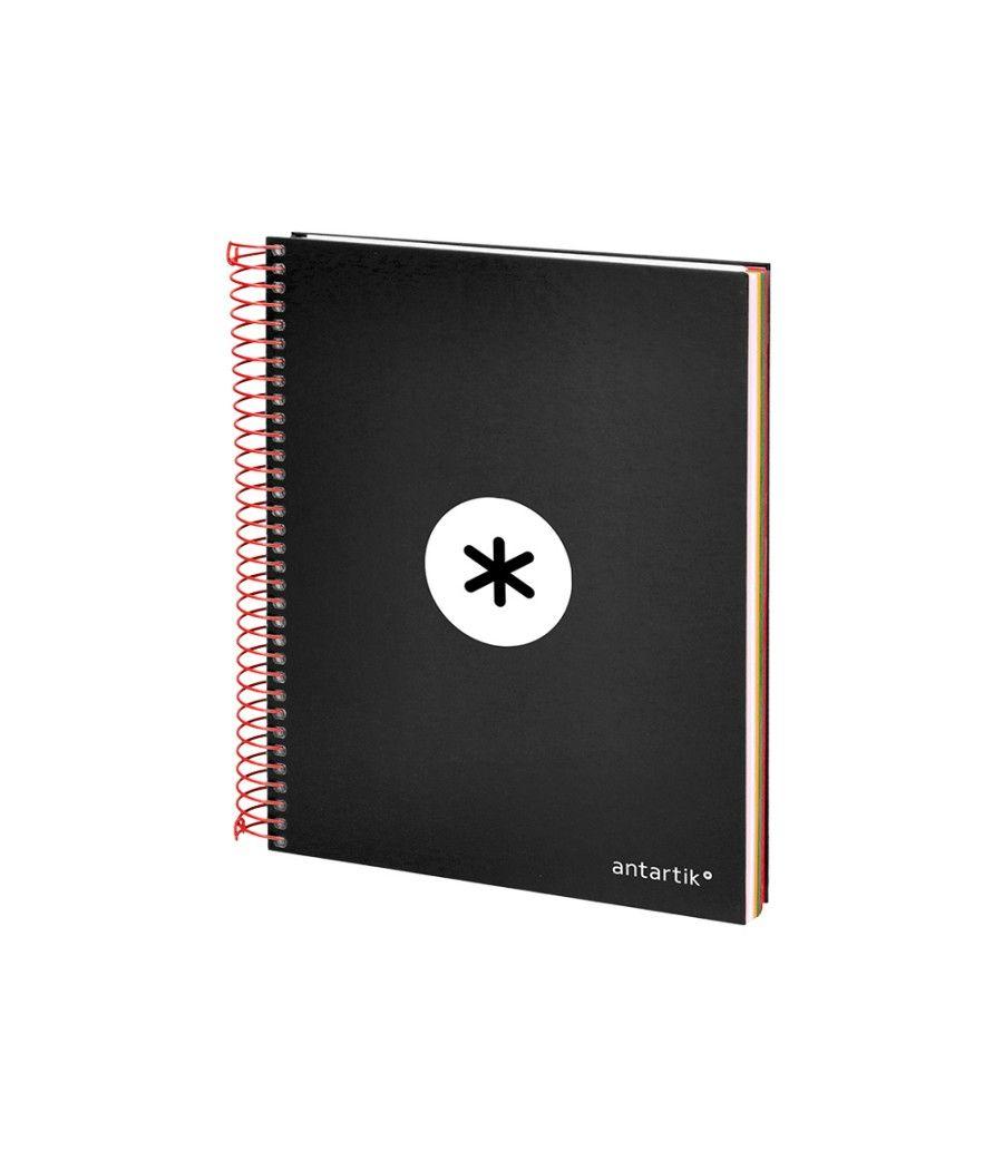 Cuaderno espiral liderpapel a5 micro antartik tapa forrada 120h 100 gr horizontal 5 bandas 6 taladros color negro - Imagen 5