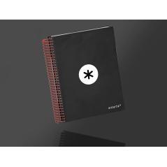 Cuaderno espiral liderpapel a5 micro antartik tapa forrada 120h 100 gr horizontal 5 bandas 6 taladros color negro - Imagen 10