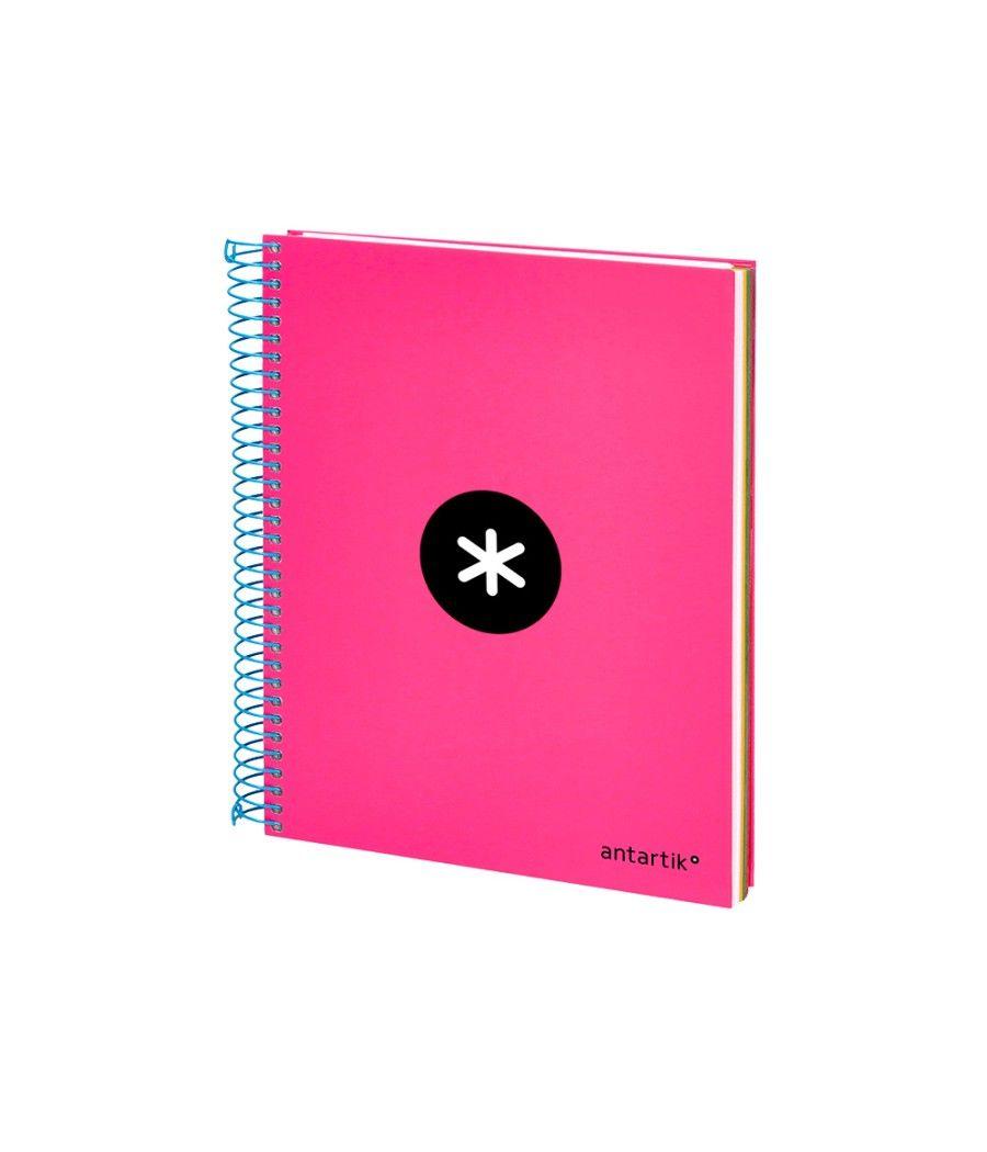 Cuaderno espiral liderpapel a5 micro antartik tapa forrada 120h 100 gr horizontal 5 bandas 6 taladros color rosa - Imagen 5