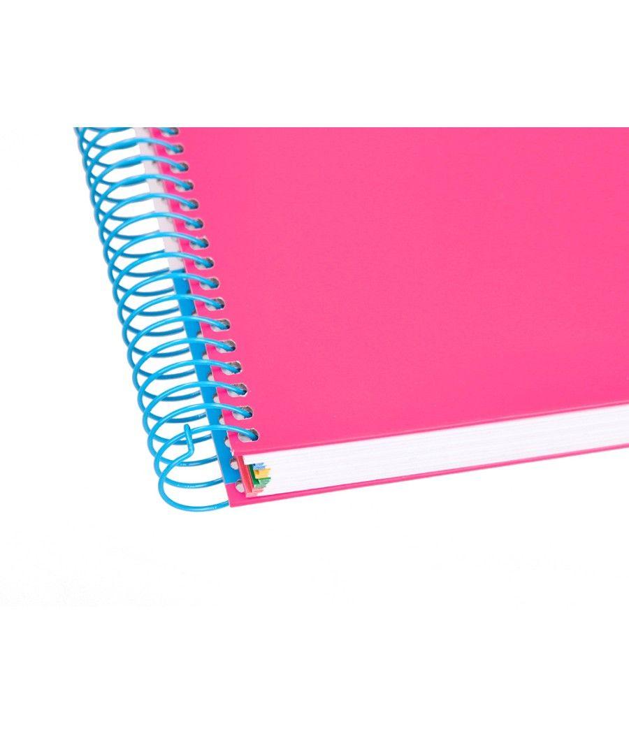 Cuaderno espiral liderpapel a5 micro antartik tapa forrada 120h 100 gr horizontal 5 bandas 6 taladros color rosa - Imagen 9