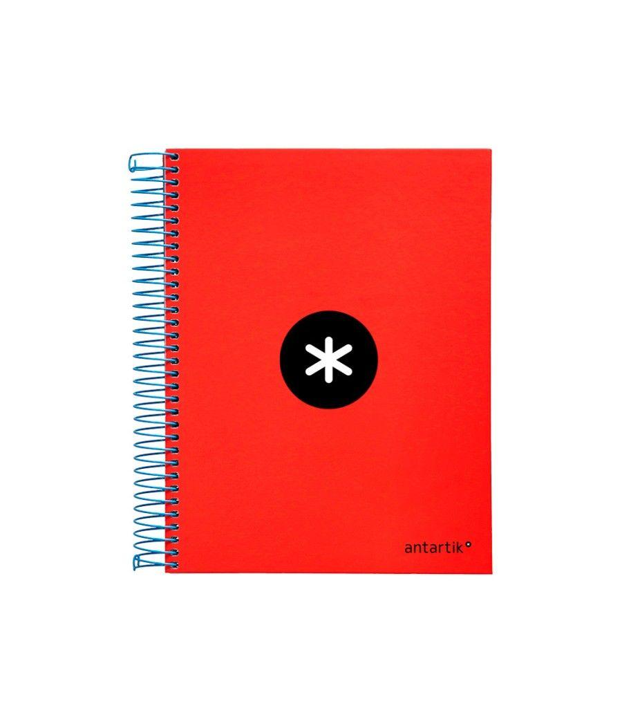 Cuaderno espiral liderpapel a5 micro antartik tapa forrada 120h 100 gr horizontal 5 bandas 6 taladros color rojo. - Imagen 3