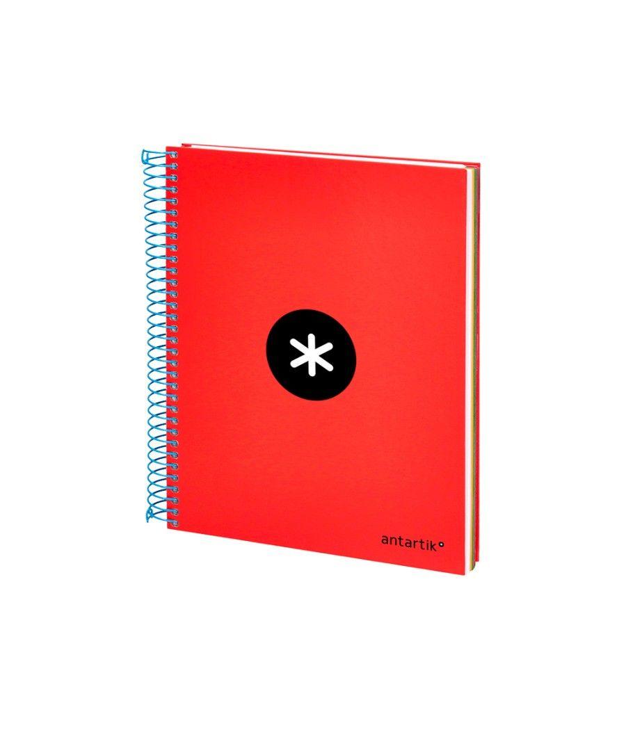 Cuaderno espiral liderpapel a5 micro antartik tapa forrada 120h 100 gr horizontal 5 bandas 6 taladros color rojo. - Imagen 5