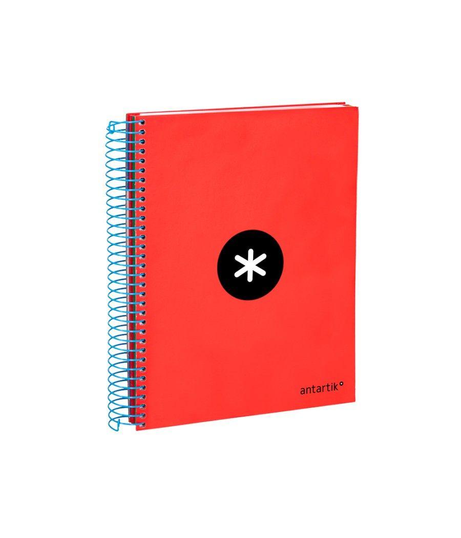 Cuaderno espiral liderpapel a5 micro antartik tapa forrada 120h 100 gr horizontal 5 bandas 6 taladros color rojo. - Imagen 6