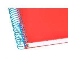 Cuaderno espiral liderpapel a5 micro antartik tapa forrada 120h 100 gr horizontal 5 bandas 6 taladros color rojo. - Imagen 9