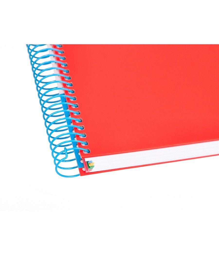 Cuaderno espiral liderpapel a5 micro antartik tapa forrada 120h 100 gr horizontal 5 bandas 6 taladros color rojo. - Imagen 9