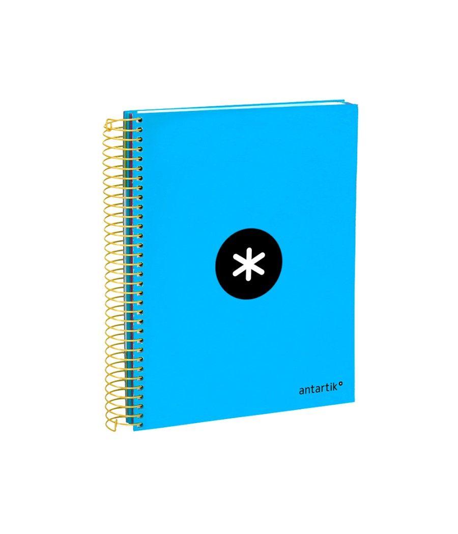 Cuaderno espiral liderpapel a5 micro antartik tapa forrada 120h 100 gr horizontal 5 bandas 6 taladros color azul - Imagen 6