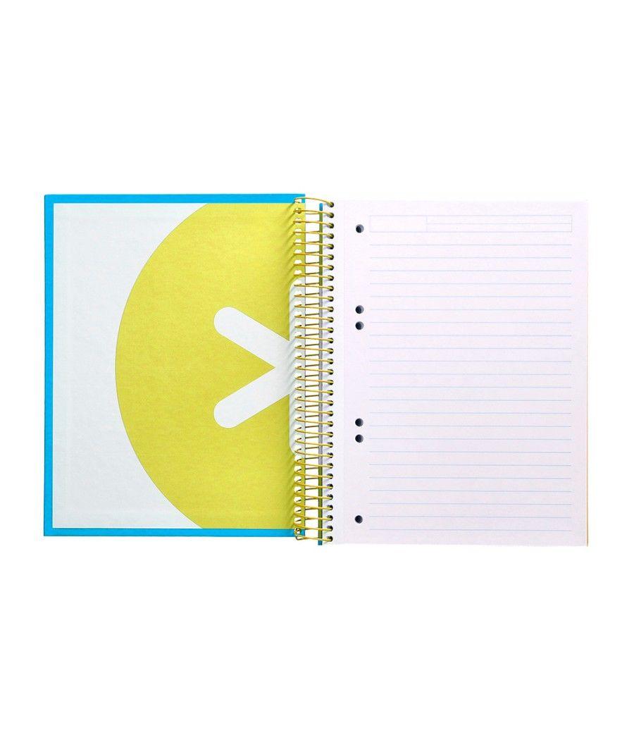 Cuaderno espiral liderpapel a5 micro antartik tapa forrada 120h 100 gr horizontal 5 bandas 6 taladros color azul - Imagen 8