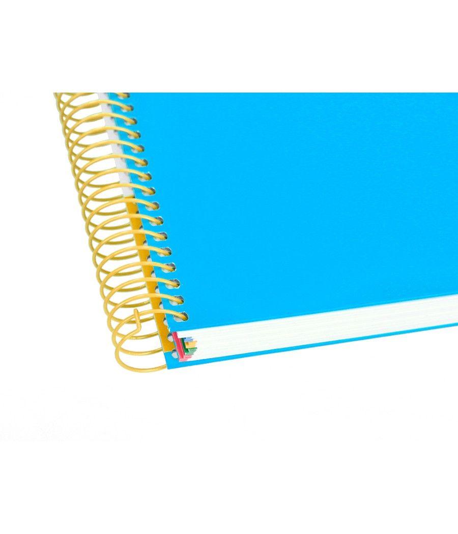 Cuaderno espiral liderpapel a5 micro antartik tapa forrada 120h 100 gr horizontal 5 bandas 6 taladros color azul - Imagen 9