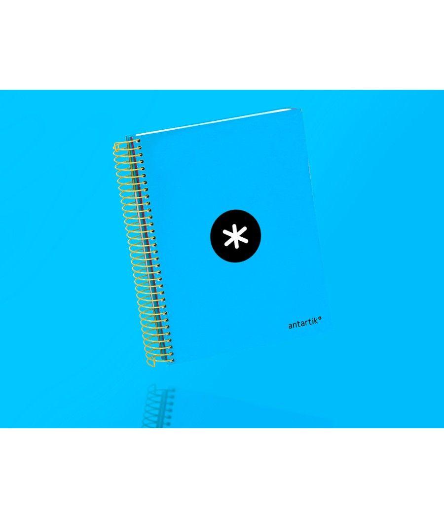 Cuaderno espiral liderpapel a5 micro antartik tapa forrada 120h 100 gr horizontal 5 bandas 6 taladros color azul - Imagen 10