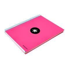 Cuaderno espiral liderpapel a4 micro antartik tapa forrada 120h 100 gr horizontal 5 bandas 4 taladros color rosa - Imagen 7