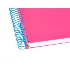 Cuaderno espiral liderpapel a4 micro antartik tapa forrada 120h 100 gr horizontal 5 bandas 4 taladros color rosa - Imagen 9