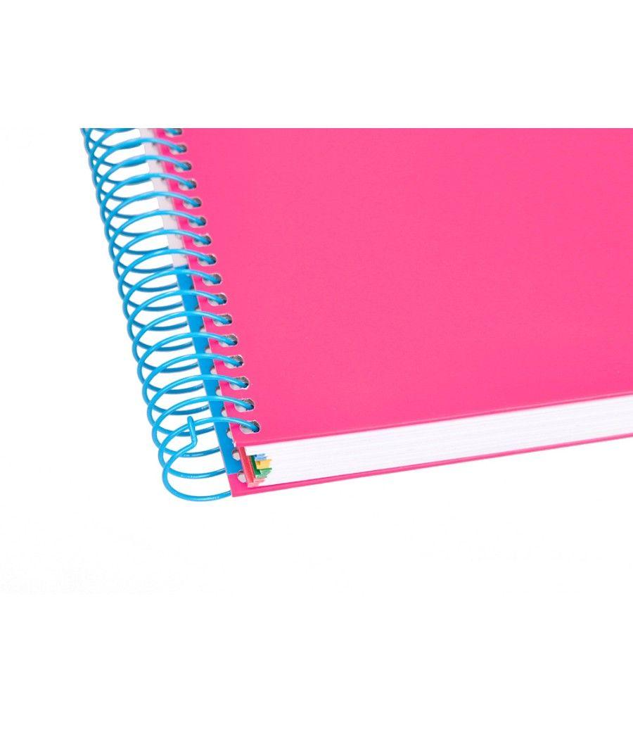 Cuaderno espiral liderpapel a4 micro antartik tapa forrada 120h 100 gr horizontal 5 bandas 4 taladros color rosa - Imagen 9