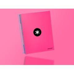 Cuaderno espiral liderpapel a4 micro antartik tapa forrada 120h 100 gr horizontal 5 bandas 4 taladros color rosa - Imagen 10