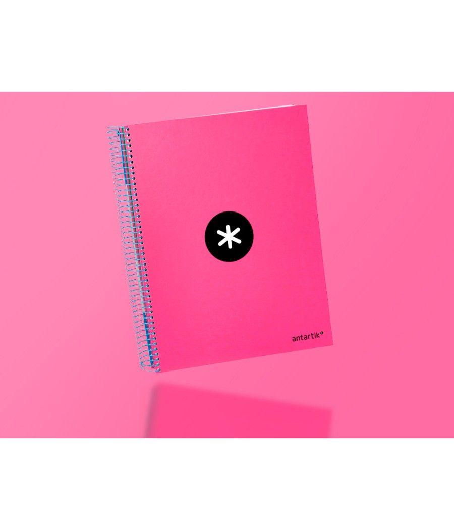 Cuaderno espiral liderpapel a4 micro antartik tapa forrada 120h 100 gr horizontal 5 bandas 4 taladros color rosa - Imagen 10