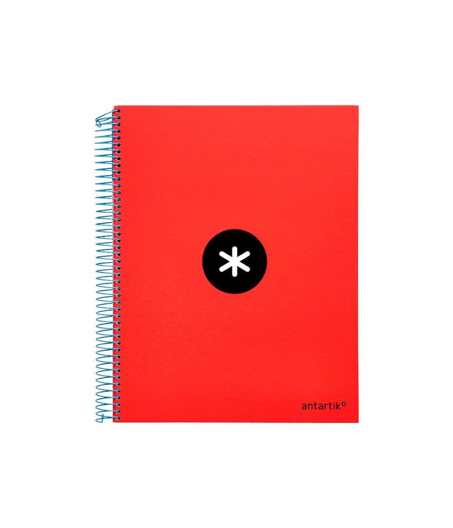 Cuaderno espiral liderpapel a4 micro antartik tapa forrada 120h 100 gr horizontal 5 bandas 4 taladros color rojo - Imagen 3