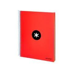 Cuaderno espiral liderpapel a4 micro antartik tapa forrada 120h 100 gr horizontal 5 bandas 4 taladros color rojo - Imagen 5