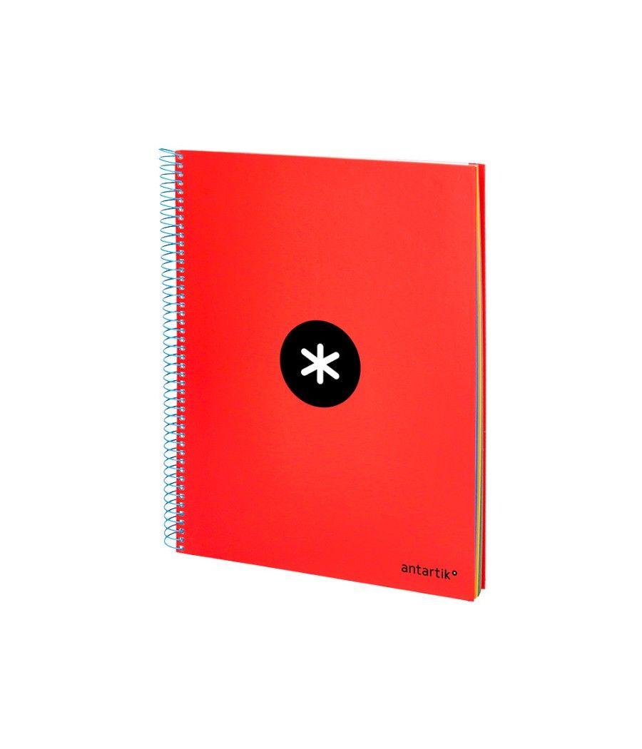 Cuaderno espiral liderpapel a4 micro antartik tapa forrada 120h 100 gr horizontal 5 bandas 4 taladros color rojo - Imagen 5