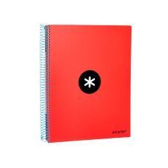 Cuaderno espiral liderpapel a4 micro antartik tapa forrada 120h 100 gr horizontal 5 bandas 4 taladros color rojo - Imagen 6