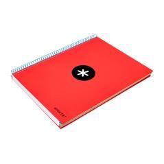 Cuaderno espiral liderpapel a4 micro antartik tapa forrada 120h 100 gr horizontal 5 bandas 4 taladros color rojo - Imagen 7