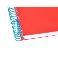 Cuaderno espiral liderpapel a4 micro antartik tapa forrada 120h 100 gr horizontal 5 bandas 4 taladros color rojo - Imagen 9