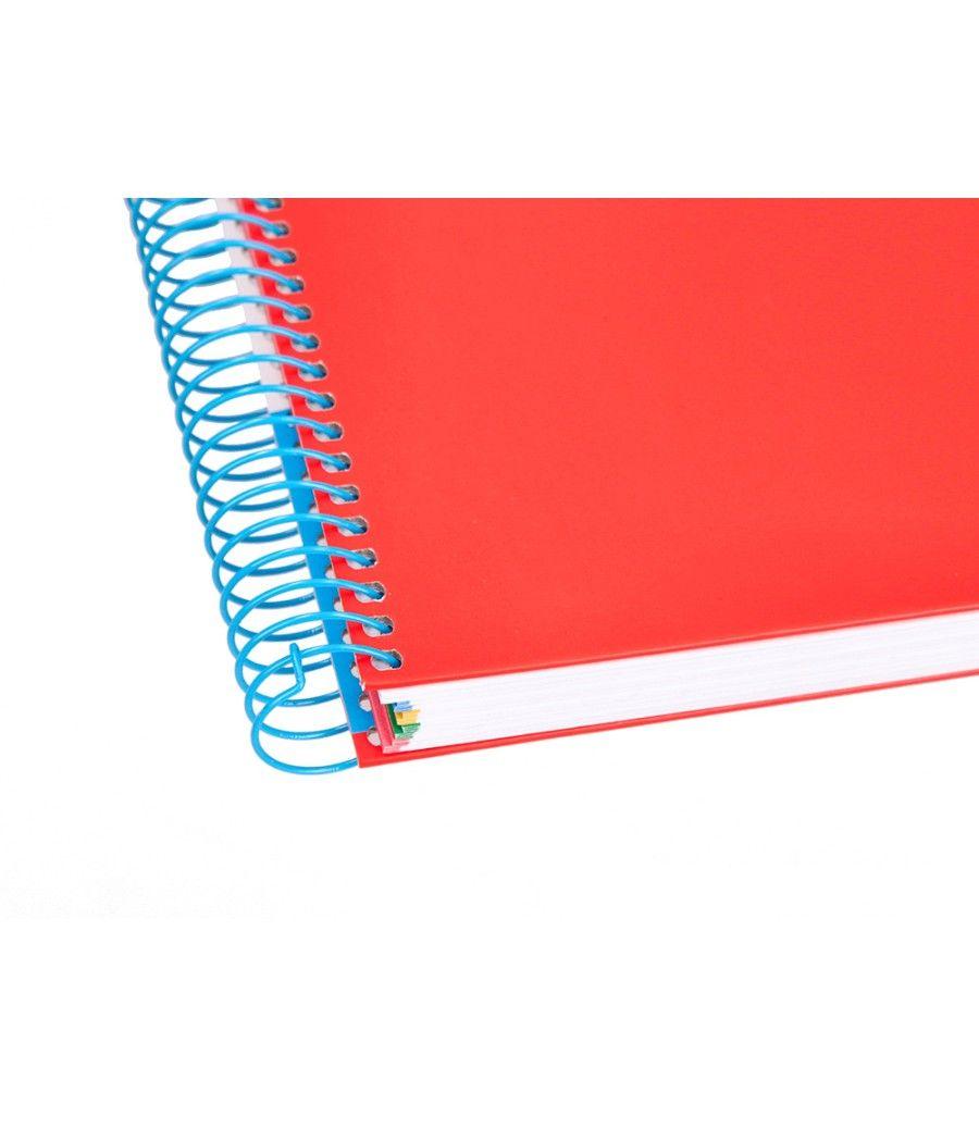 Cuaderno espiral liderpapel a4 micro antartik tapa forrada 120h 100 gr horizontal 5 bandas 4 taladros color rojo - Imagen 9