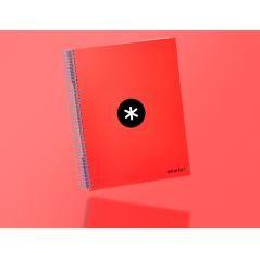 Cuaderno espiral liderpapel a4 micro antartik tapa forrada 120h 100 gr horizontal 5 bandas 4 taladros color rojo - Imagen 10